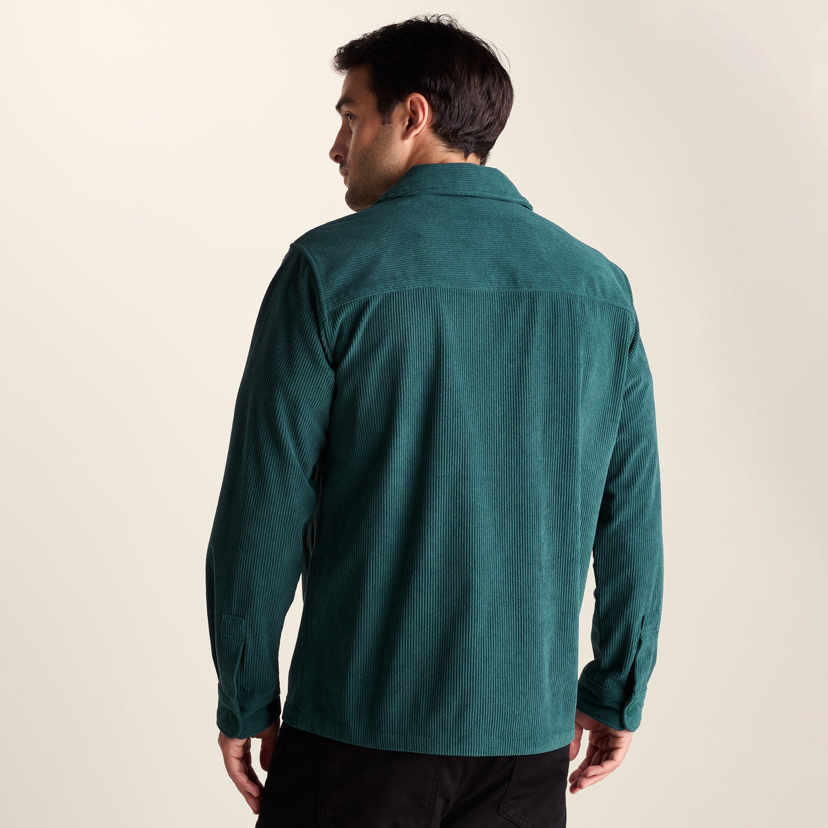 Olson Mens Chunky Corduroy Shacket - Midnight Green - Image 3