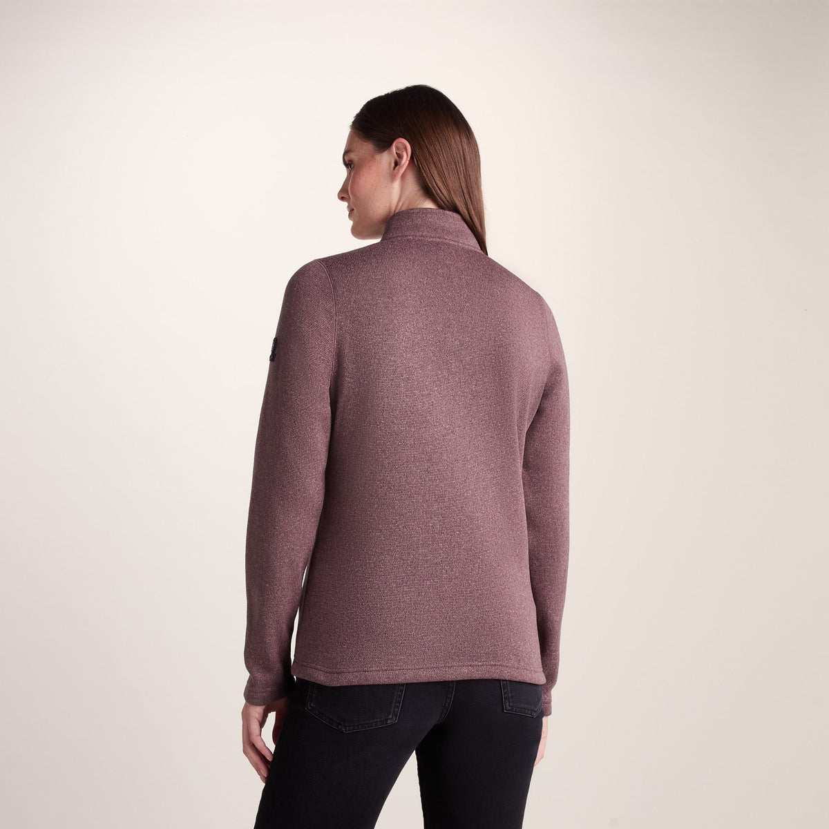 Pearson Womens Knitlook Quarter Zip Fleece - Mauve Marl - Image 5