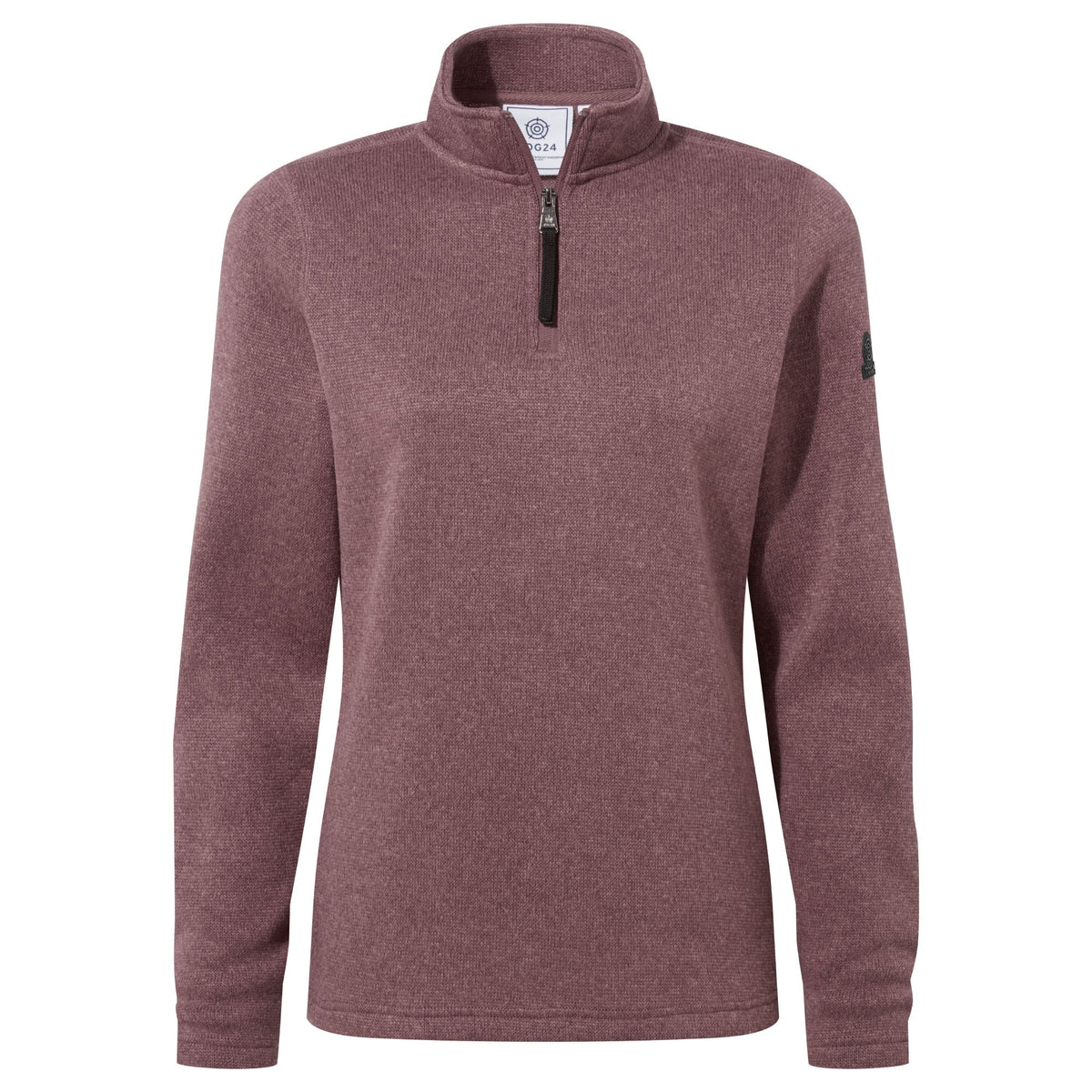 Pearson Womens Knitlook Quarter Zip Fleece - Mauve Marl - Image 8