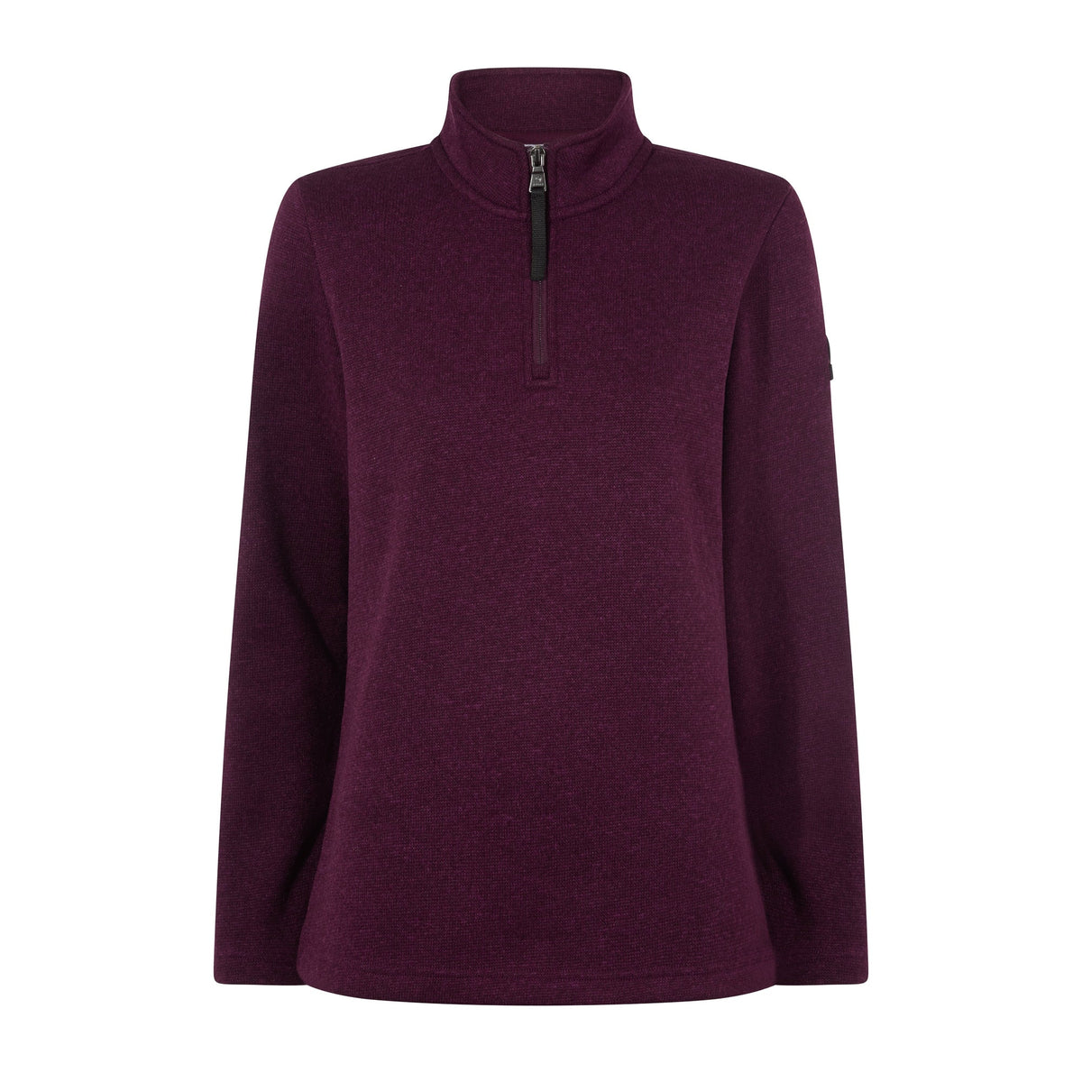 Pearson Womens Knitlook Fleece Zipneck - Huckleberry Melange - Image 7
