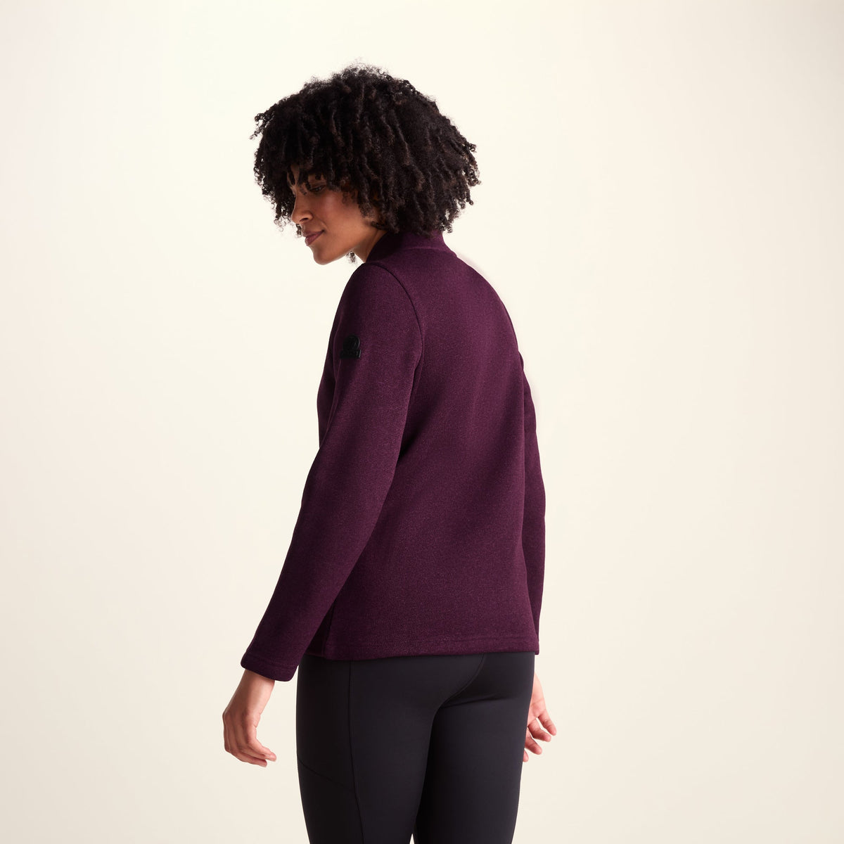 Pearson Womens Knitlook Fleece Zipneck - Huckleberry Melange - Image 3