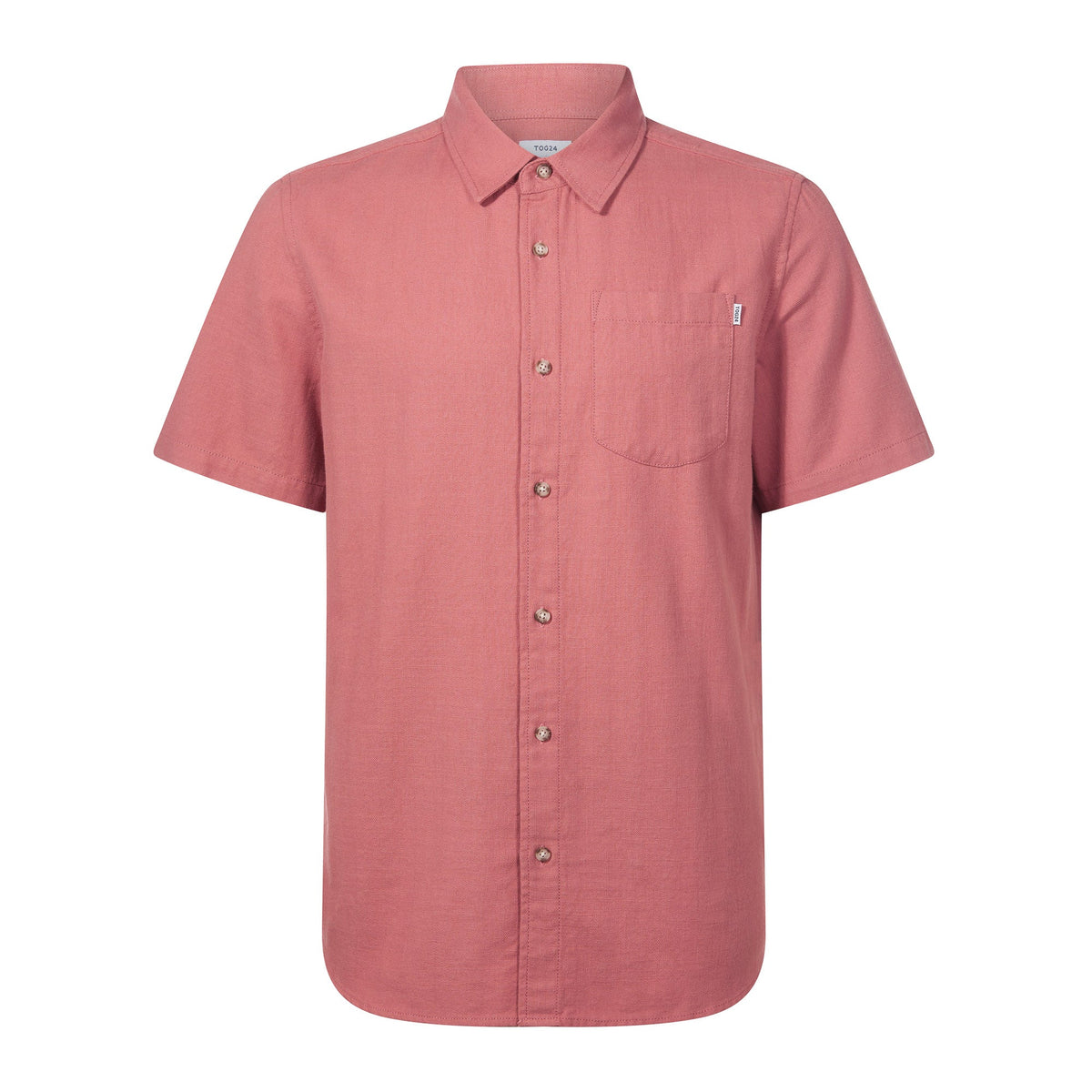 Preston Mens 100% Cotton Supersoft Short Sleeve Shirt - Redwood - Image 6