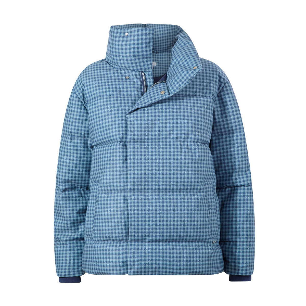 Radcliffe Womens Gingham Check Insulated Padded Jacket - Navy/Grey Gingham - Image 10