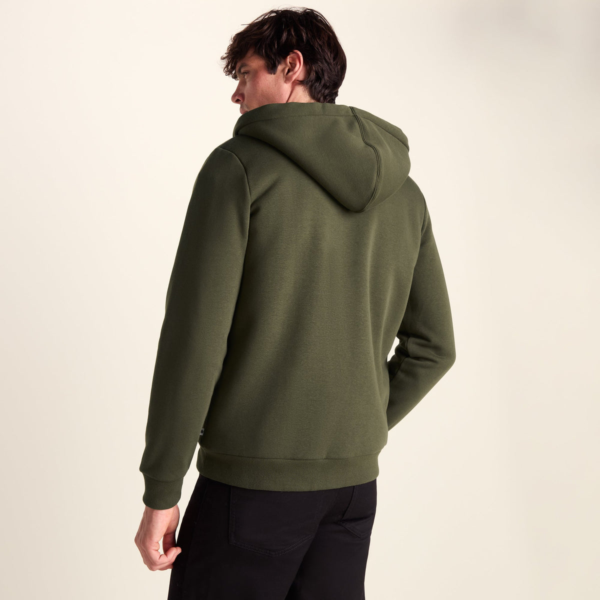 Ramsey Mens Supersoft Sherpa Lined Zip Hoodie - Khaki - Image 3