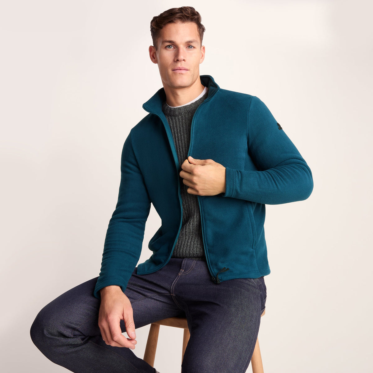 Revive Mens Fleece Jacket - Petrol Green - Image 4