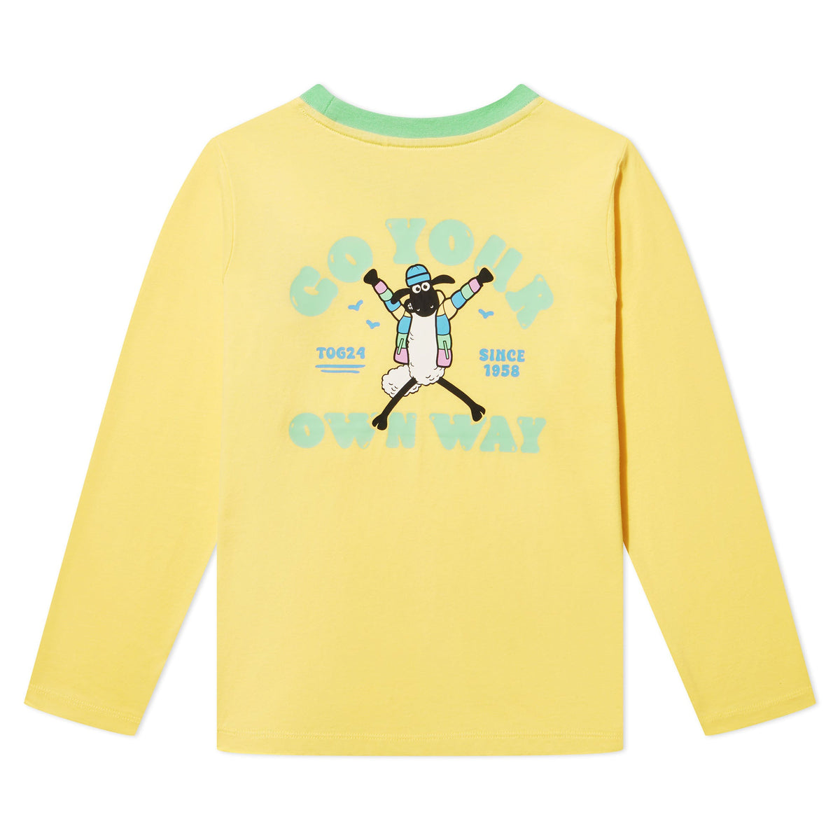 Ryeland Kids Shaun the Sheep T-Shirt LS - Sunshine Yellow - Image 6