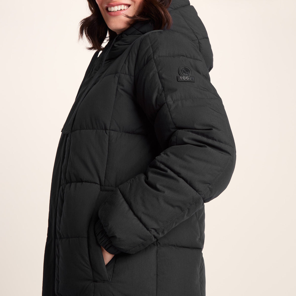 Saga Womens Long Shower Resistant Insulated Jacket - Black - Image 5