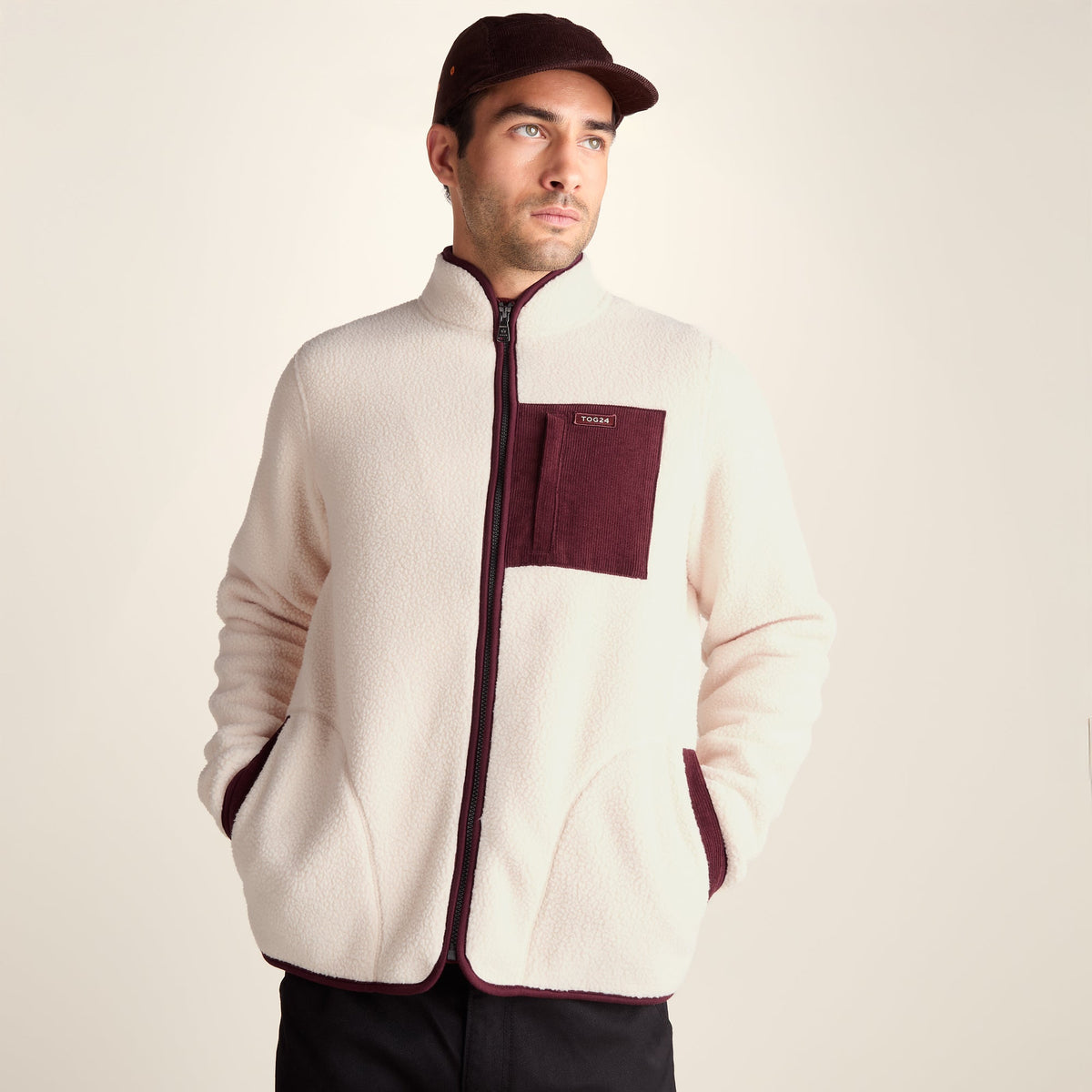 Samson Mens Thermal Sherpa Jacket - Buttercream - Image 6