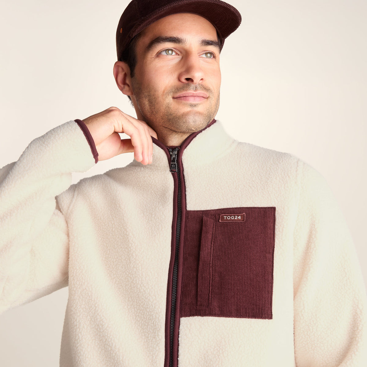 Samson Mens Thermal Sherpa Jacket - Buttercream - Image 7