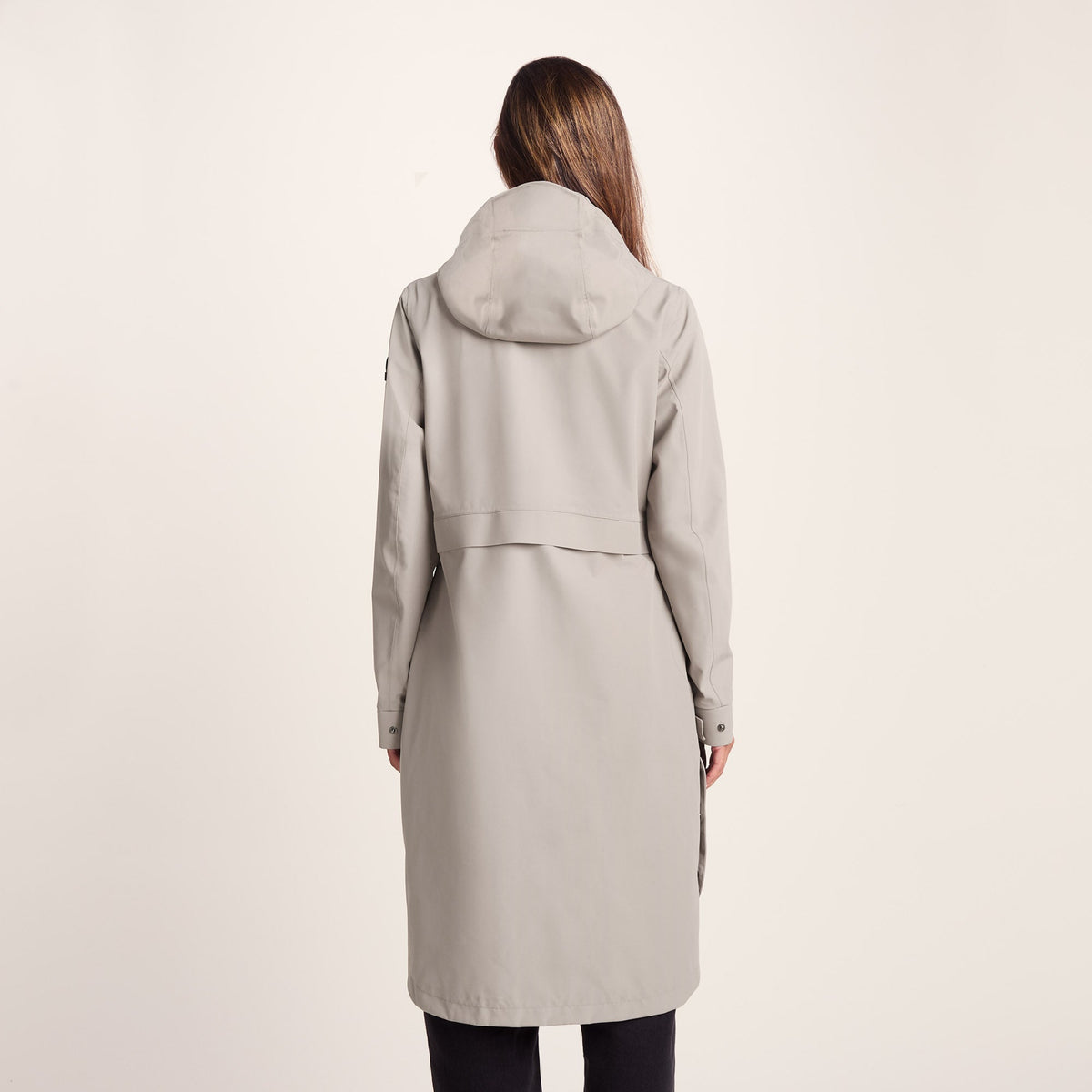 Saunter Womens Long Waterproof Jacket - Dark Taupe - Image 6