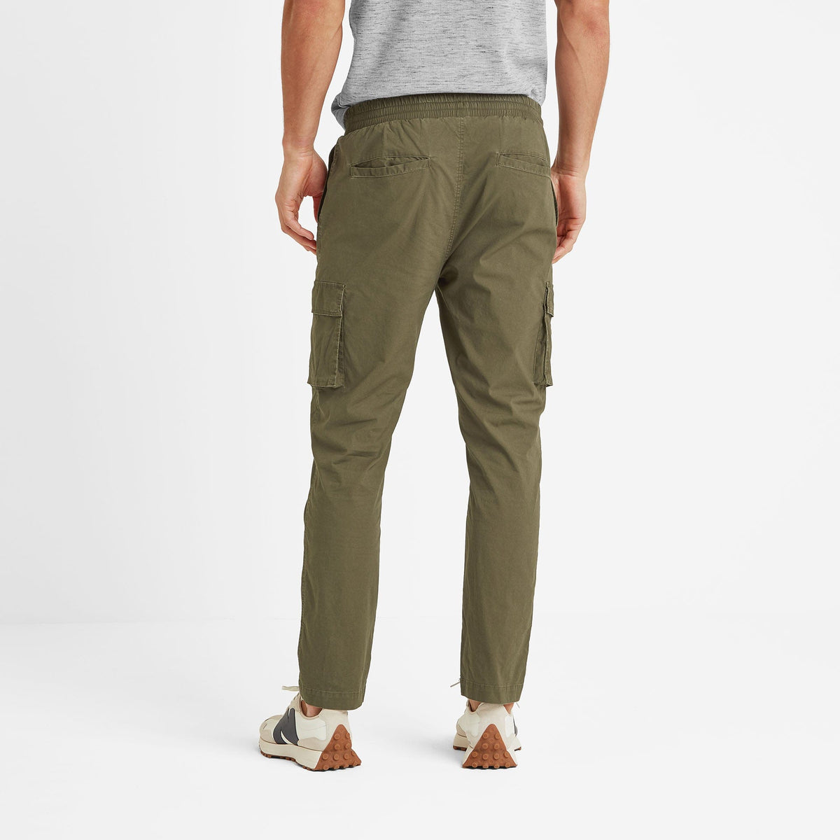 Silas Mens Cargo Trousers - Khaki - Image 3