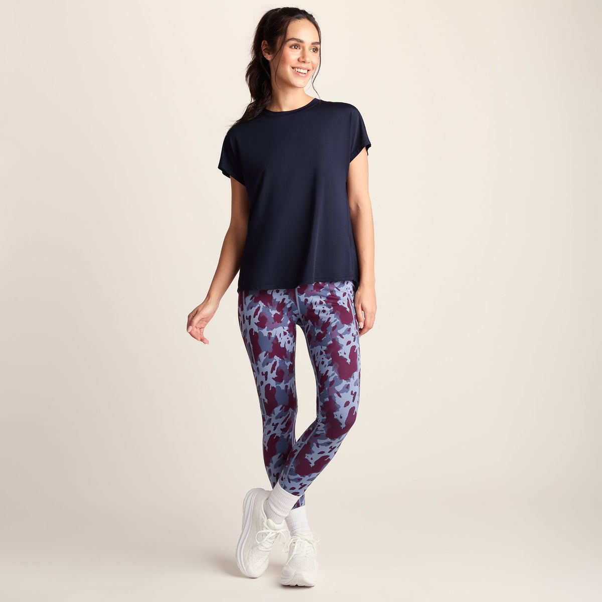 Skyla Womens Short Sleeve Performance Top - Oxford Blue - Image 2
