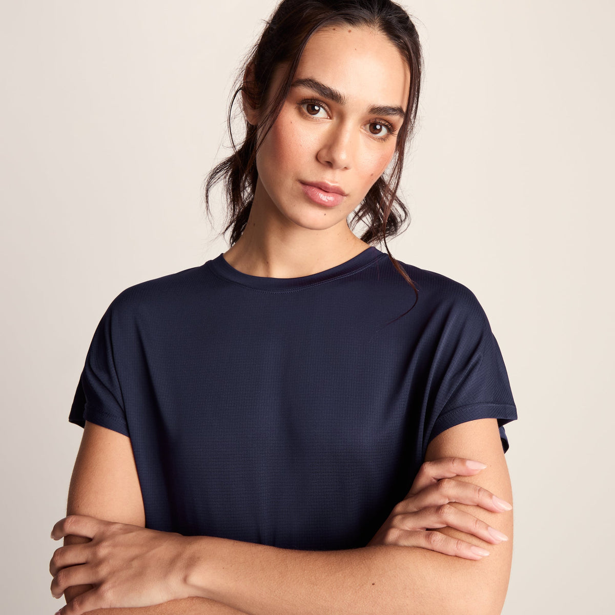 Skyla Womens Short Sleeve Performance Top - Oxford Blue - Image 6