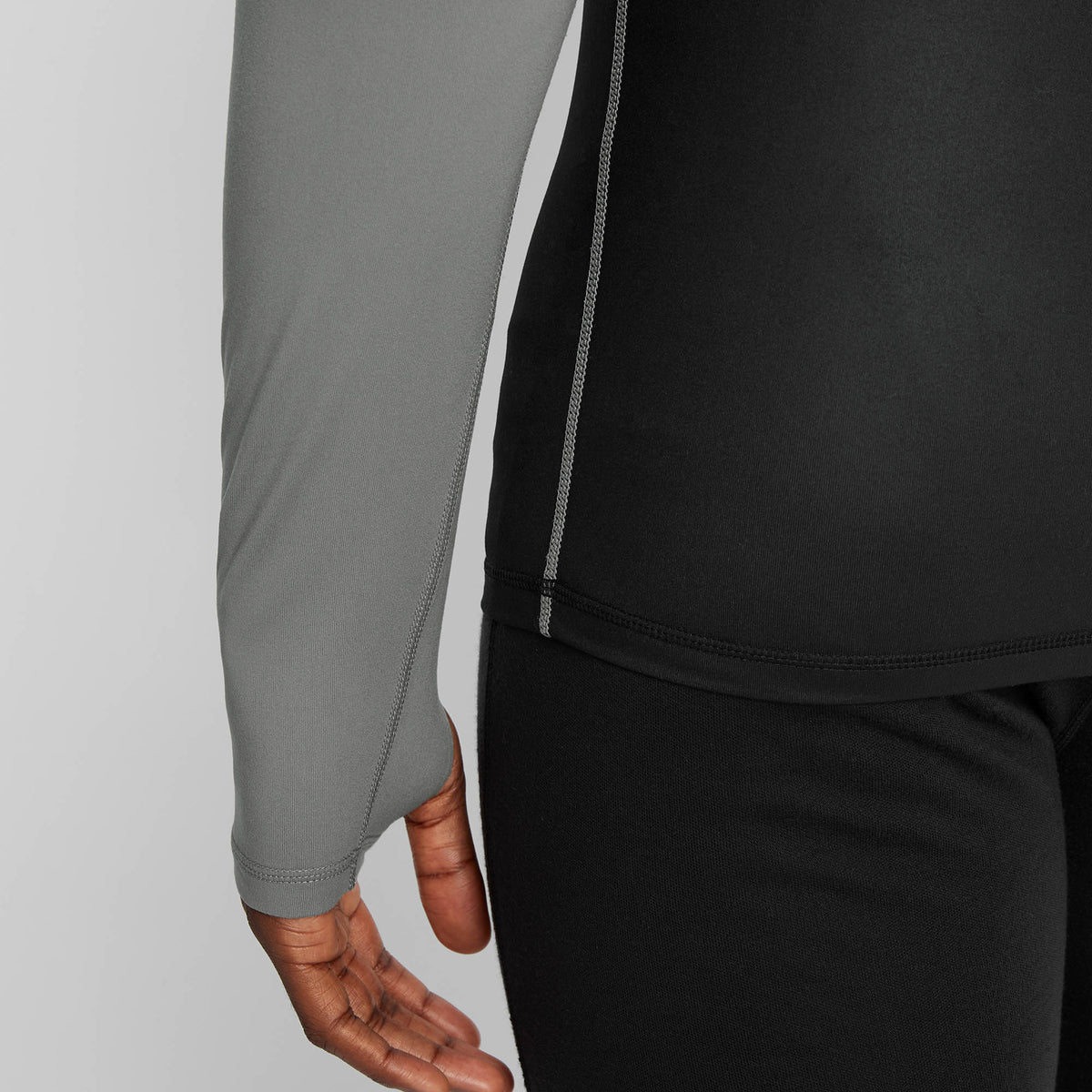 Snowdon Mens Thermal Crew Neck Base Layer - Grey Mountain Print - Image 4