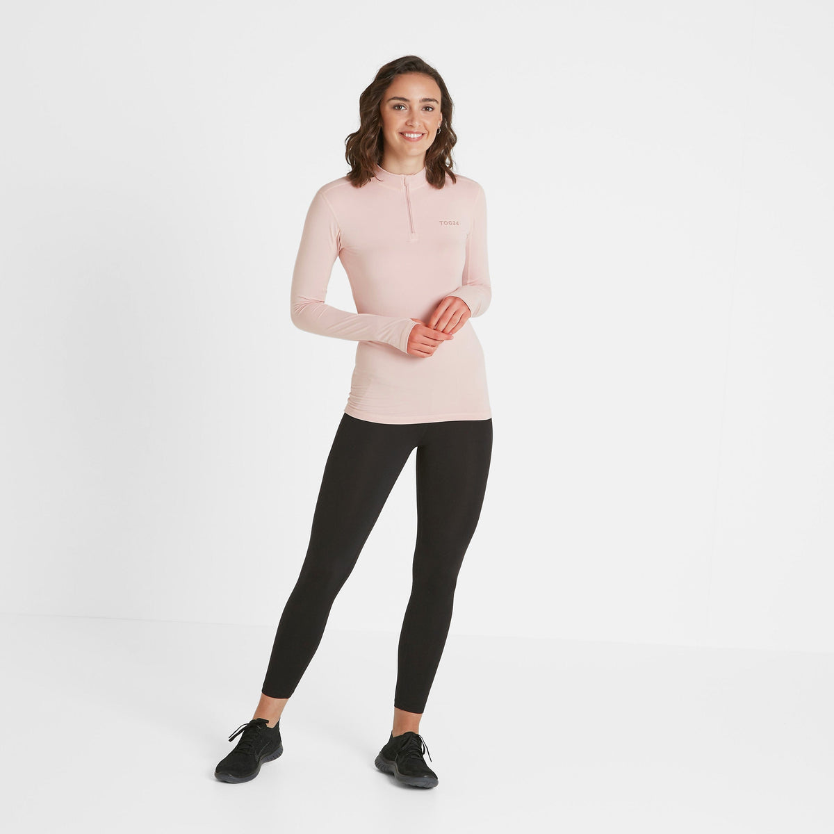 Snowdon Womens Thermal Base Layer Quarter Zip - Rose Pink - Image 4