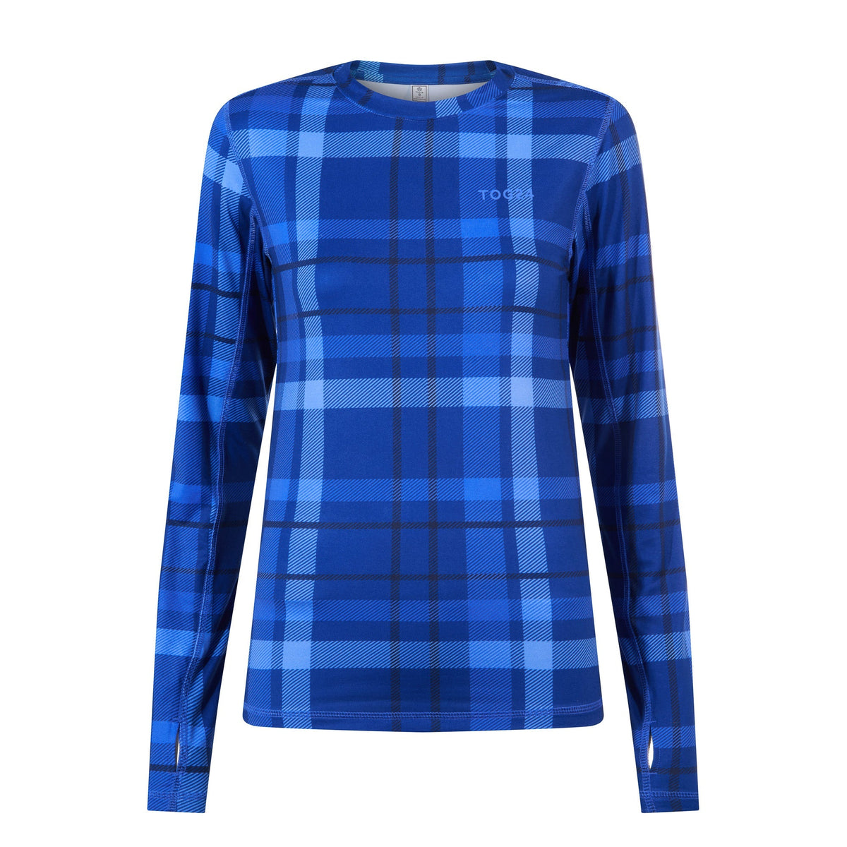 Snowdon Womens Thermal Crew Neck Base Layer - Cobalt Check - Image 6