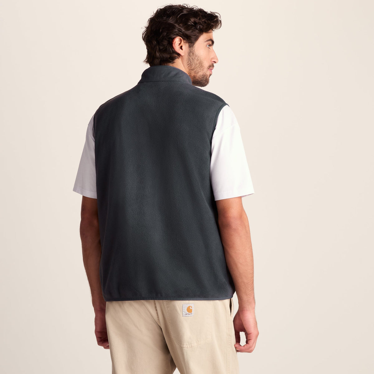 Stark Mens Relaxed Fit Microfleece Gilet - Deep Slate - Image 4