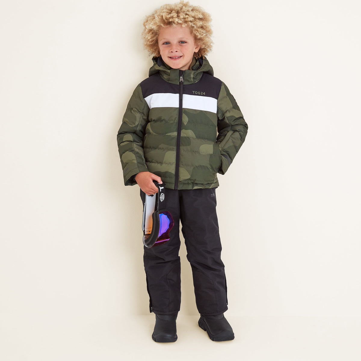 Swift Kids Ski Jacket - Khaki Pixel Camo/Black - Image 2