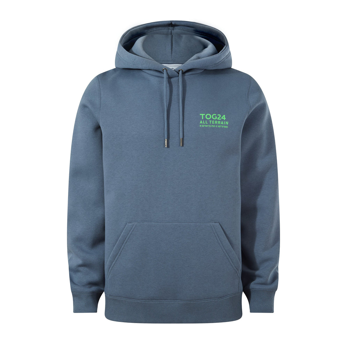 Terrain Mens Supersoft Heavyweight Graphic Print Hoodie - Smokey Blue - Image 8