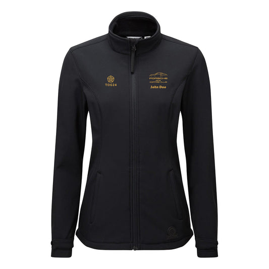 Porsche & Coffee Club Coupe Womens - Valley Softshell Jacket Black