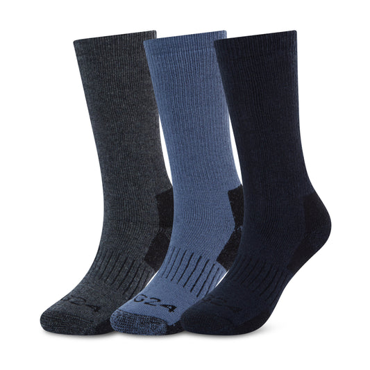 Villach 3 Pack Mens Trek Socks - Dark Indigo/Smokey Blue/Dk Grey Melange