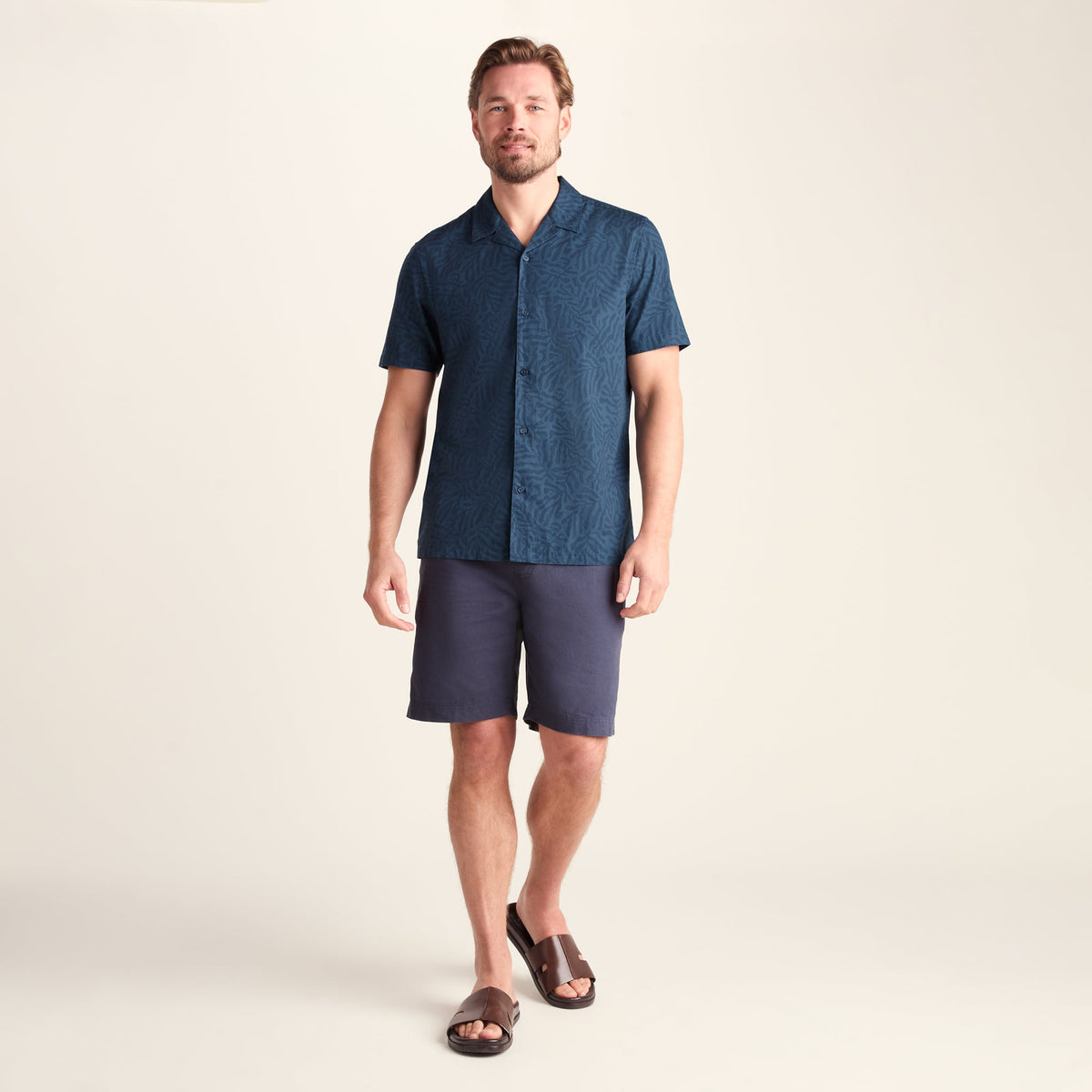 Wallsend Mens Short Sleeve 100% Cotton Supersoft Shirt - Deep Teal Print - Image 2
