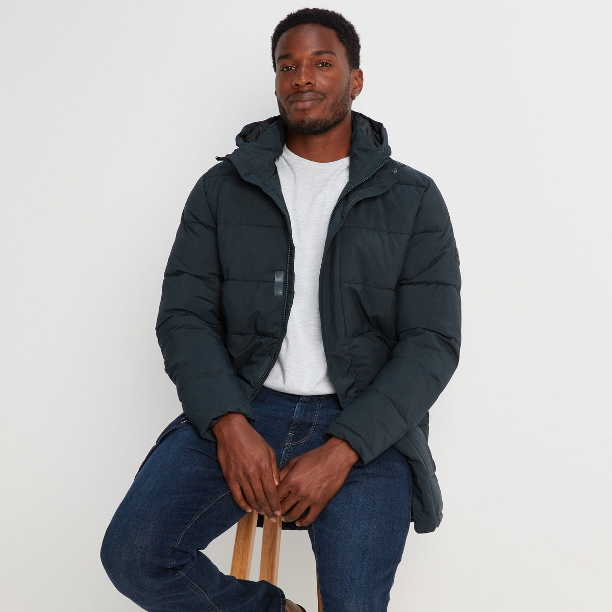Watson Mens Long Insulated Jacket - Navy - Image 2
