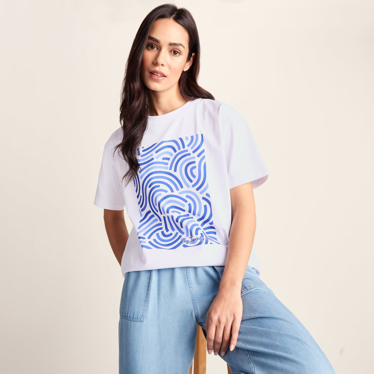 Wave Womens Premium Supersoft Relaxed Fit T-Shirt - Optic White - Image 5