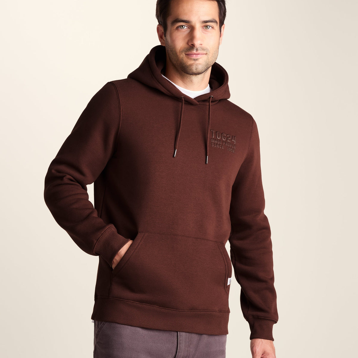 Whalley Mens Supersoft Hoody - Chestnut Brown - Image 6
