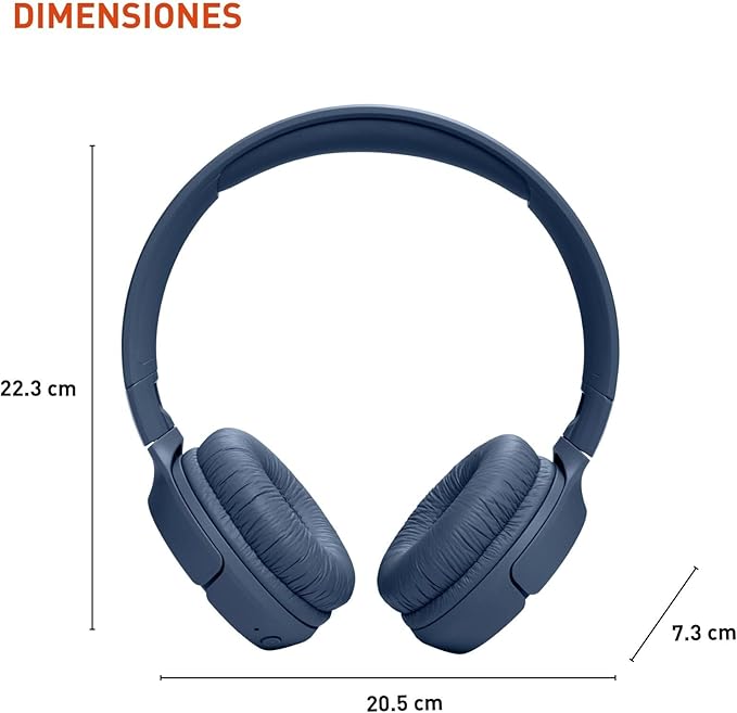 JBL Tune 520BT Wireless on-ear Headphones - Blue - Image 3