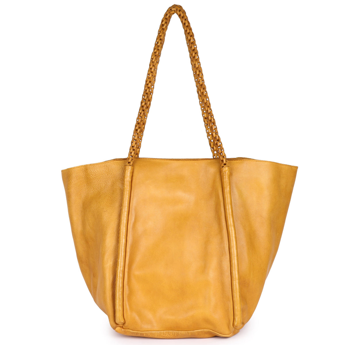 Voyage Leather Tote Bag (Lg) - Mustard