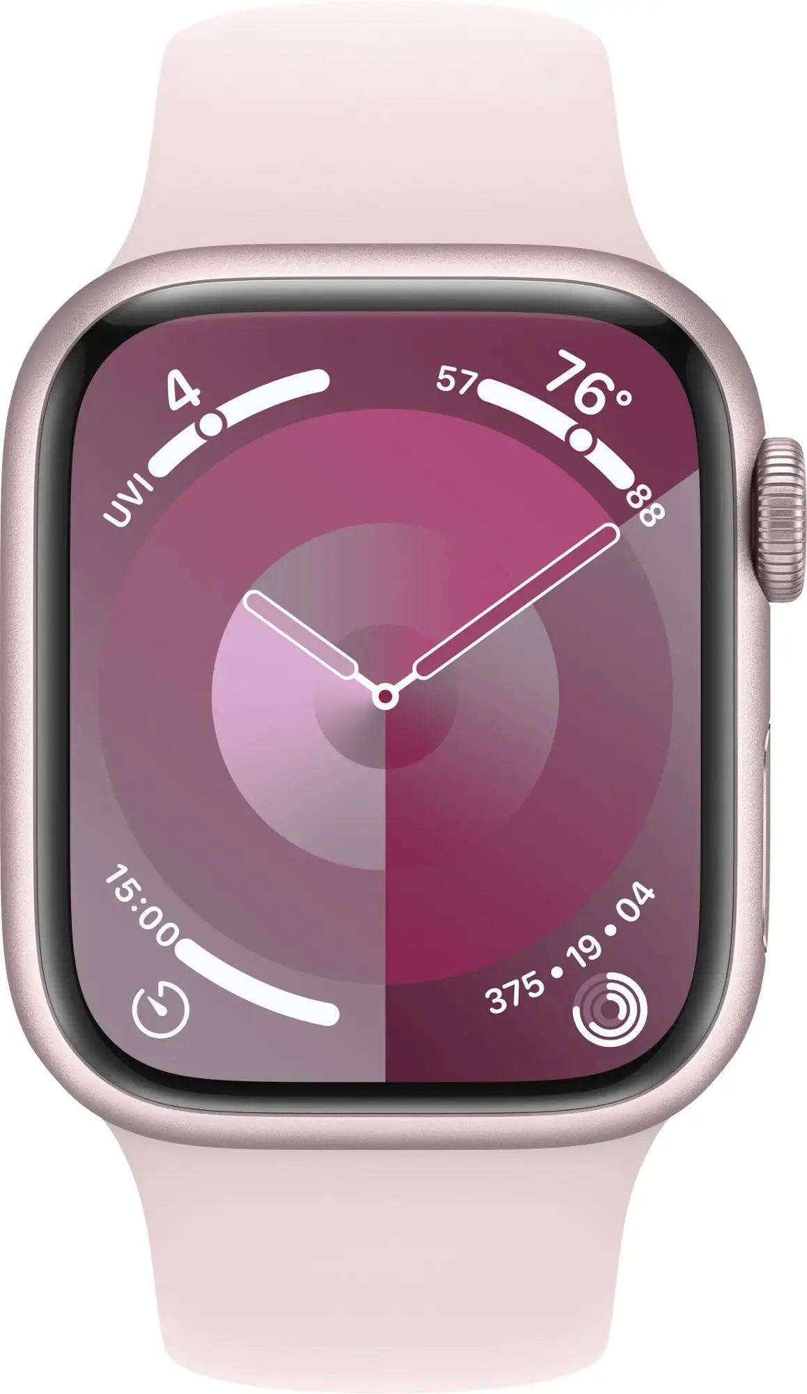 Apple Watch Series 9 (GPS+Cell) 41mm Pink Aluminum Case w/ Light Pink Sport Band - S/M - Image 2