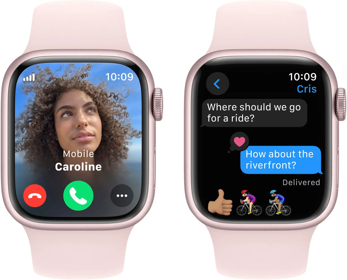Apple Watch Series 9 (GPS+Cell) 41mm Pink Aluminum Case w/ Light Pink Sport Band - S/M - Image 4