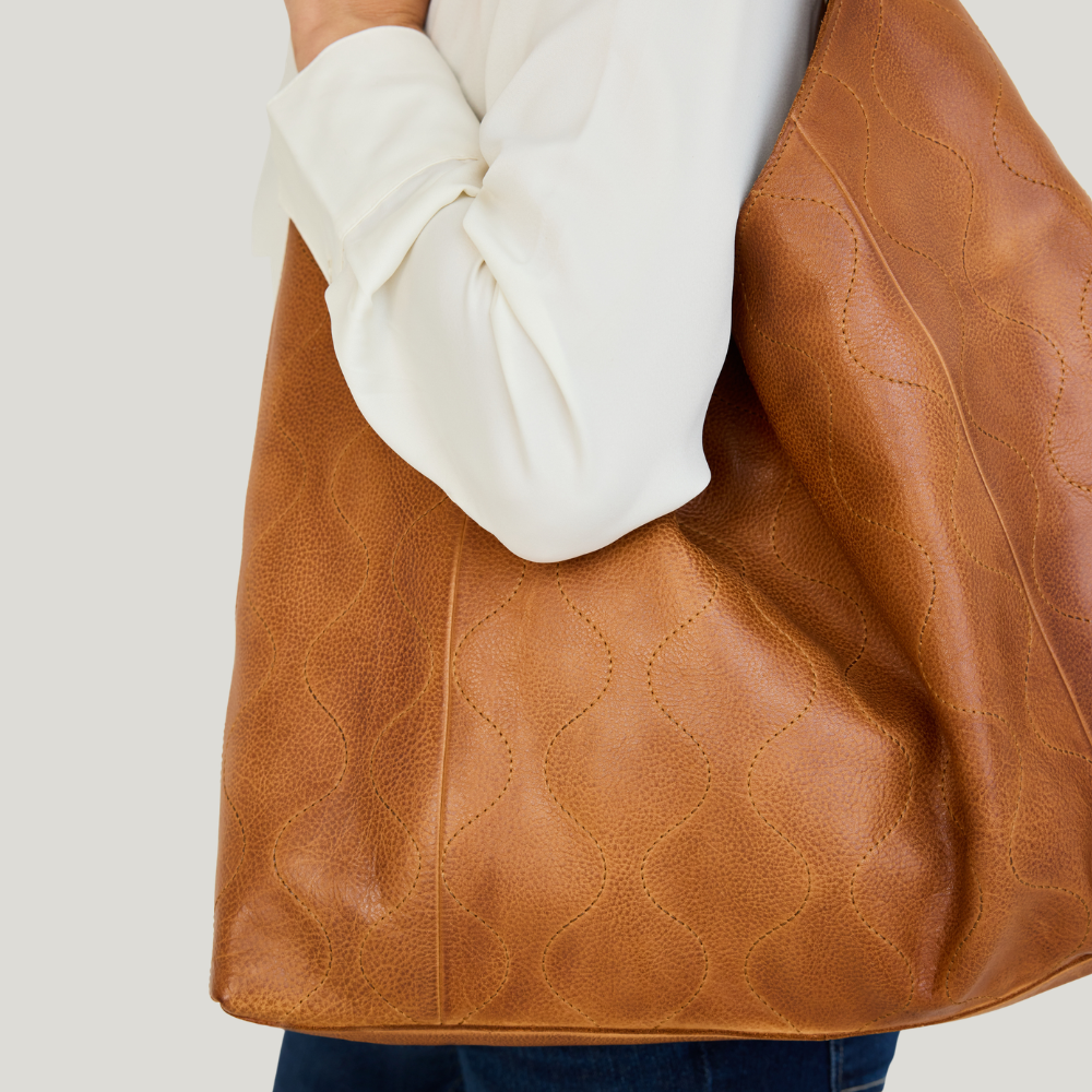 Lindsey Groovy Swirl Leather Tote Bag - Image 14