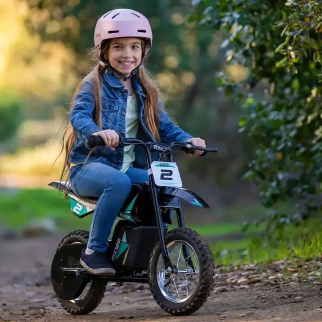 Razor - MX125 Dirt Rocket eBike for Kids w/ 5.3 Miles Max Operating Range and 8 mph Max Speed - Teal/Black - Image 6