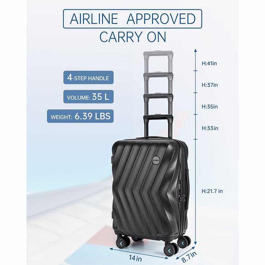 Globetrotter 20" Hardside Rolling Carry-on Stylish Suitcase - Image 16