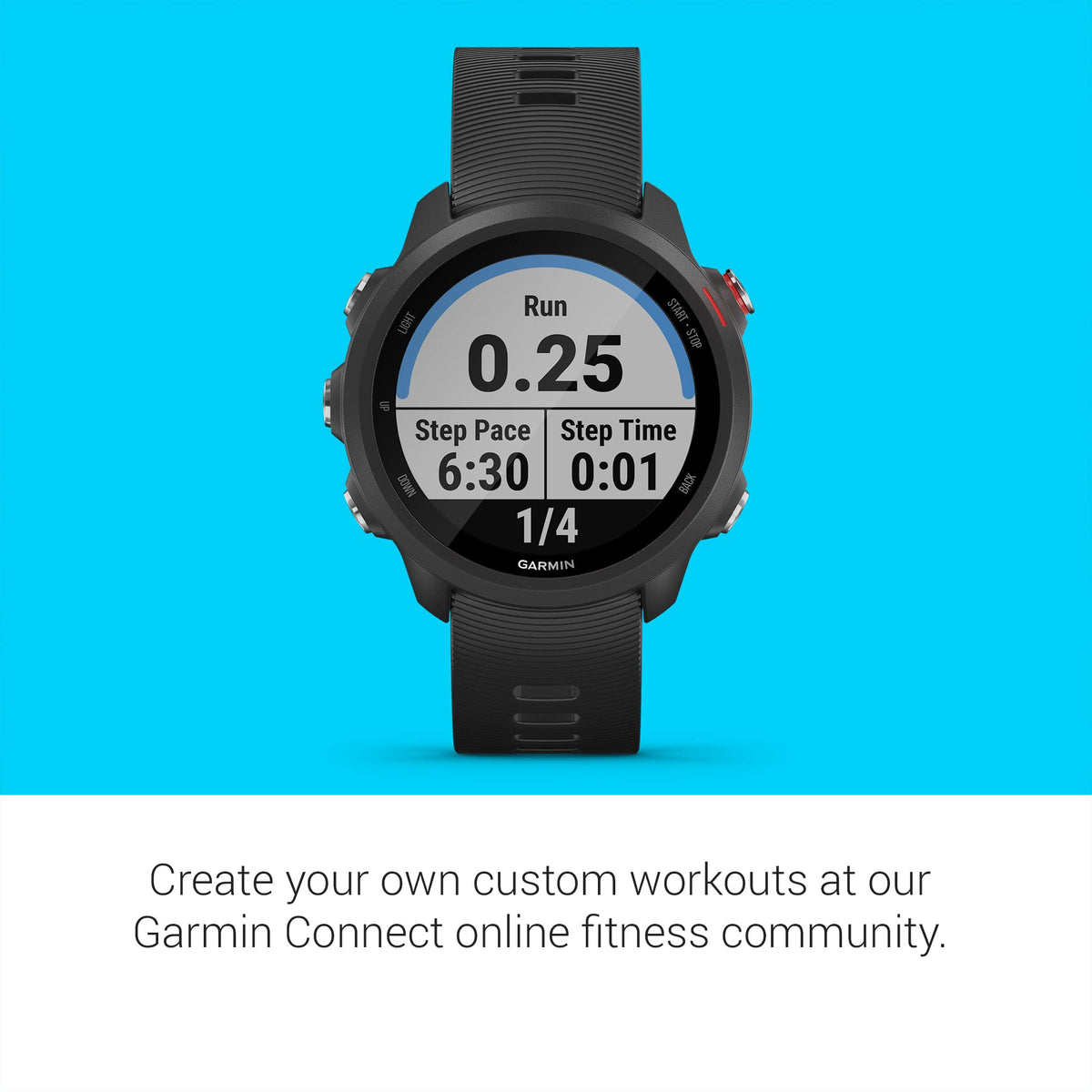 Garmin Forerunner 245 Music GPS Smartwatch - 42mm - Fiber-Reinforced Polymer - Black - 010-02120-20 - Image 5
