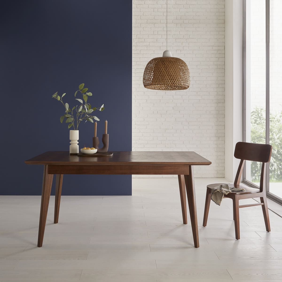 Mid Century Modern Parquet 6 Seater Dining Table - Image 2