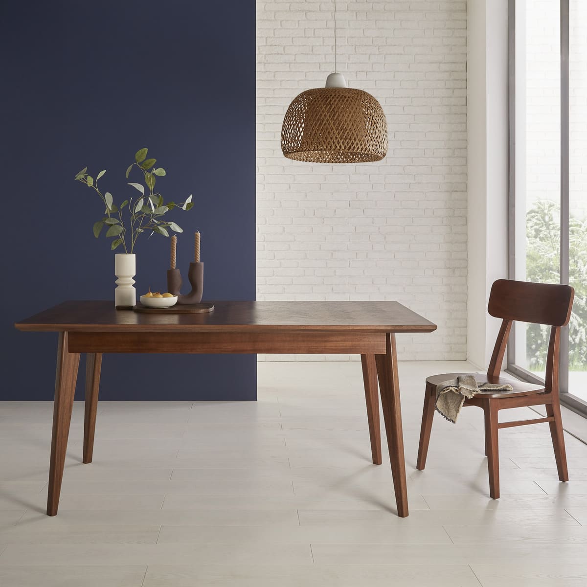 Mid Century Modern Parquet 6 Seater Dining Table - Image 4