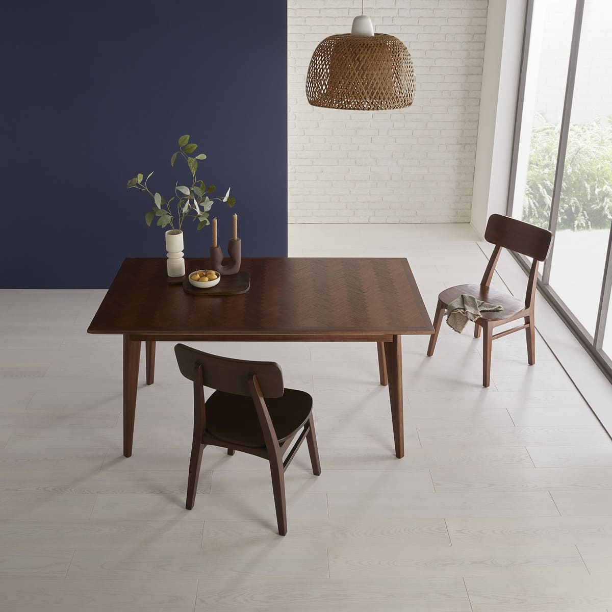 Mid Century Modern Parquet 6 Seater Dining Table - Image 5