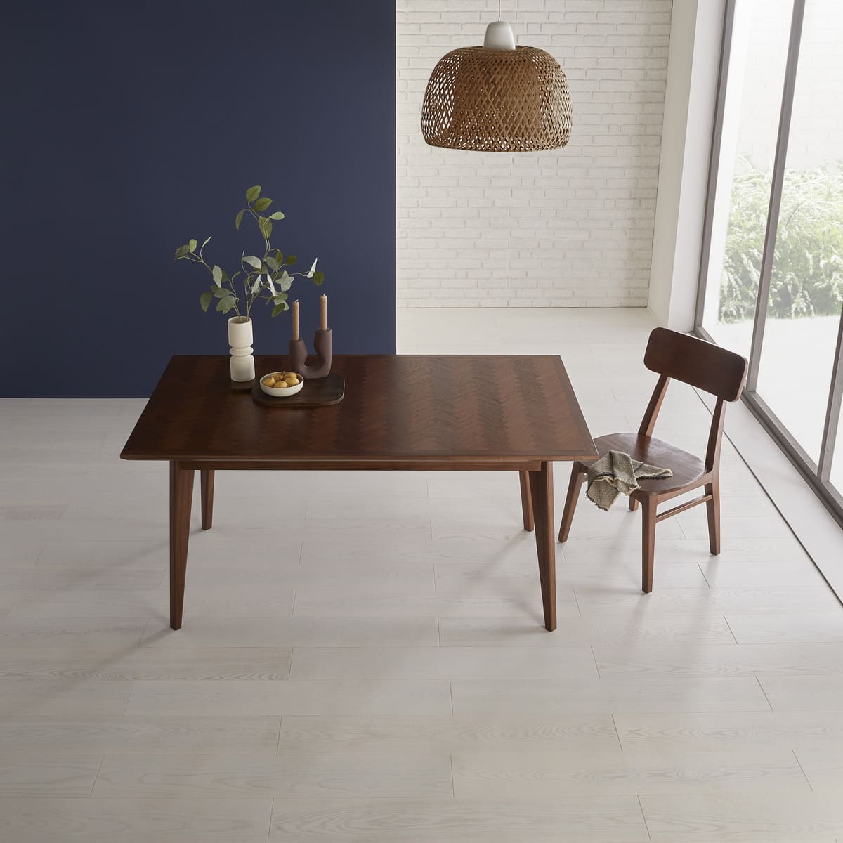 Mid Century Modern Parquet 6 Seater Dining Table - Image 6