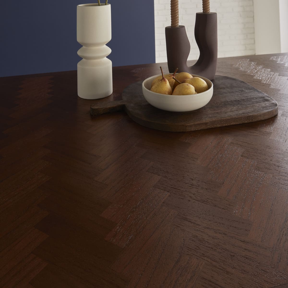 Mid Century Modern Parquet 6 Seater Dining Table - Image 7