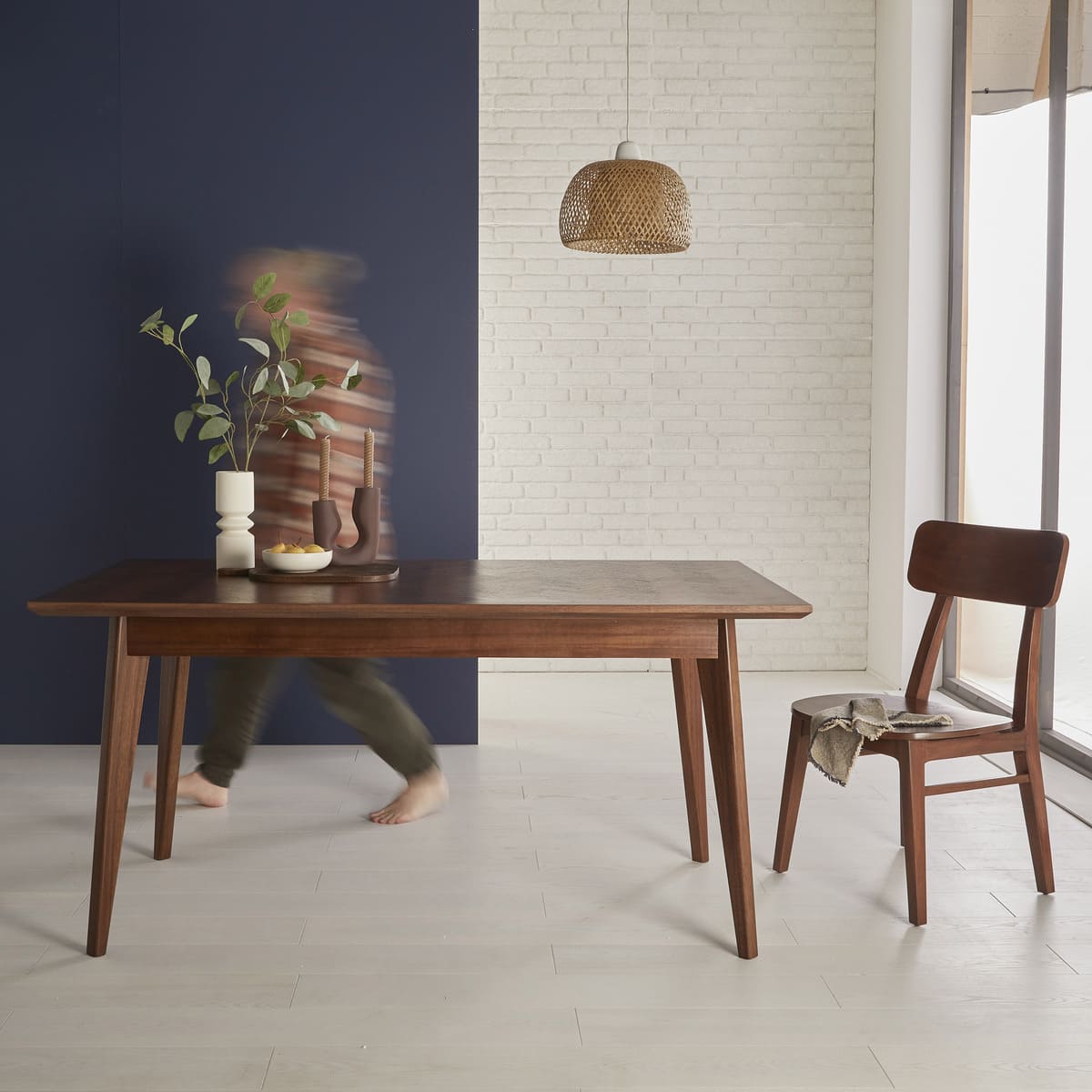 Mid Century Modern Parquet 6 Seater Dining Table - Image 12