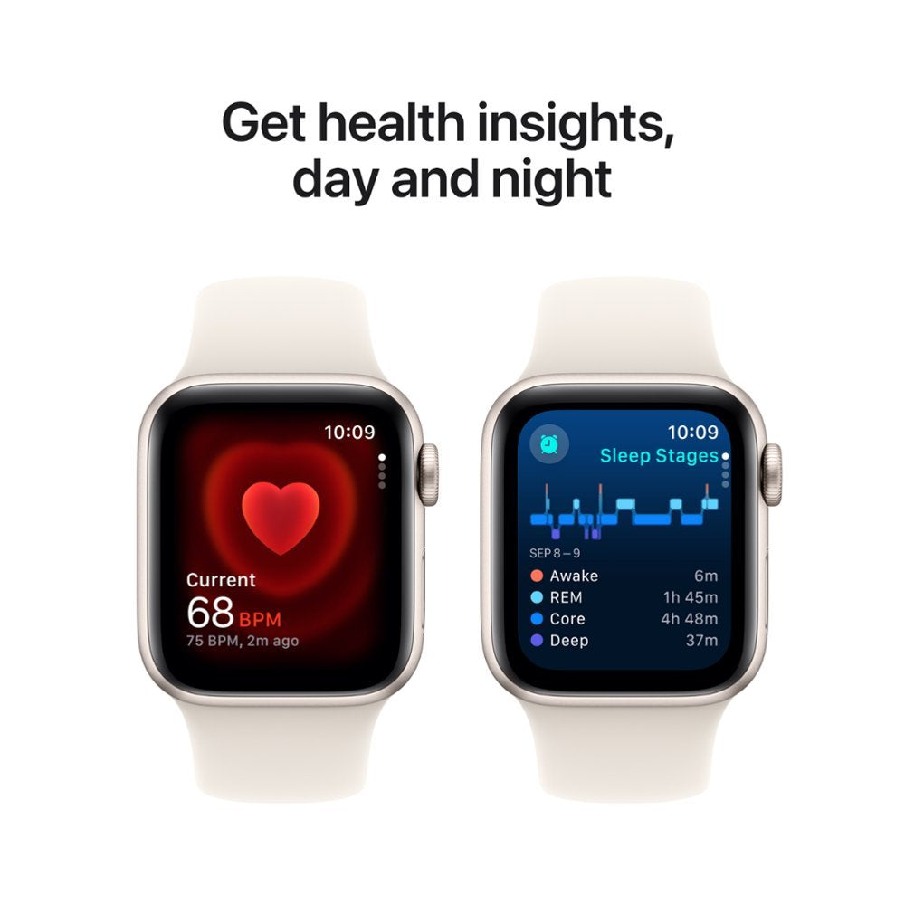 Apple Watch SE 2nd Gen (GPS+Cellular) 40mm Aluminum Case with Starlight Sport Band - S/M - Image 5