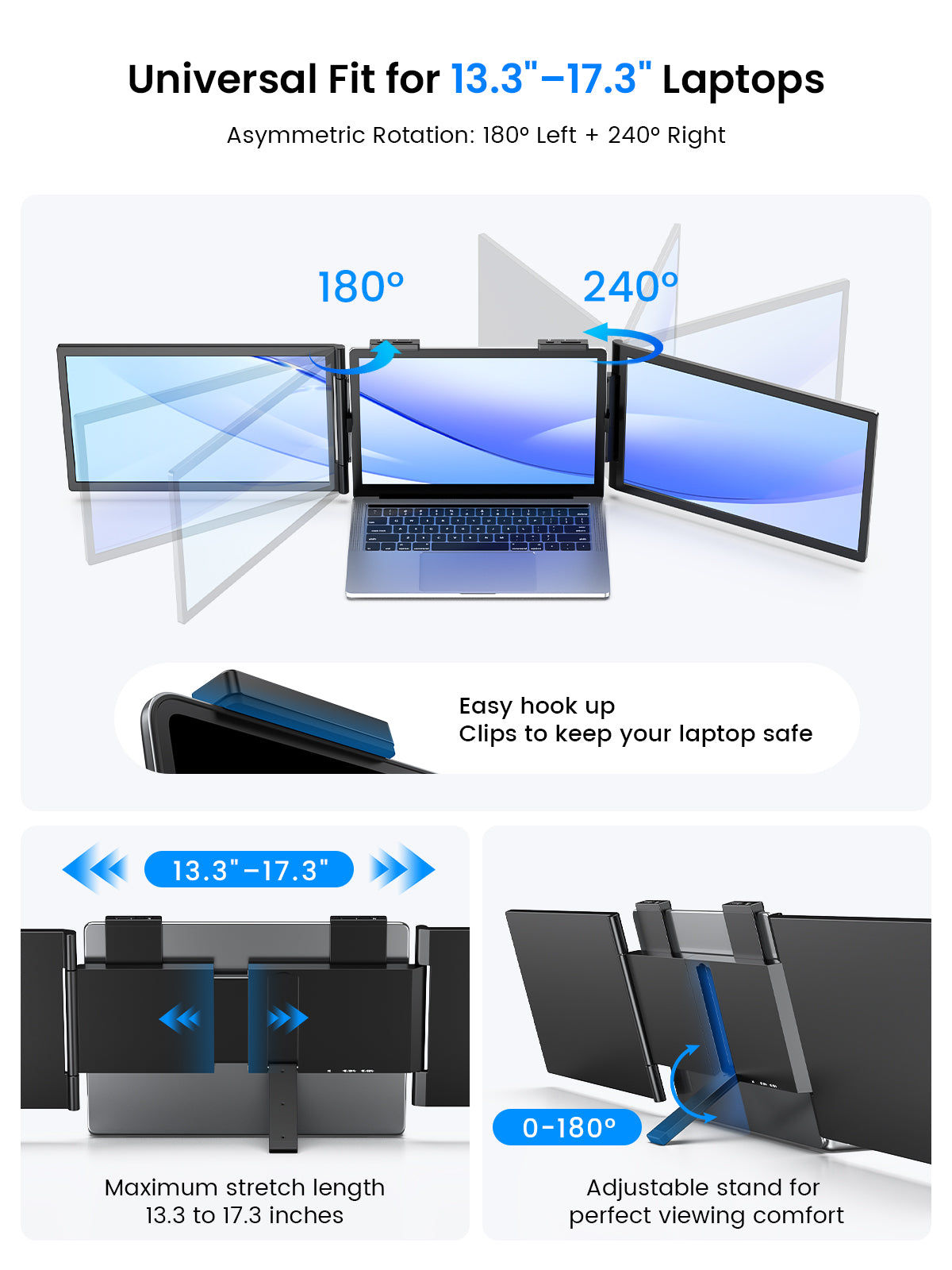 UPERFECT 14 Inch Wireless Triple Portable Monitor - Image 8