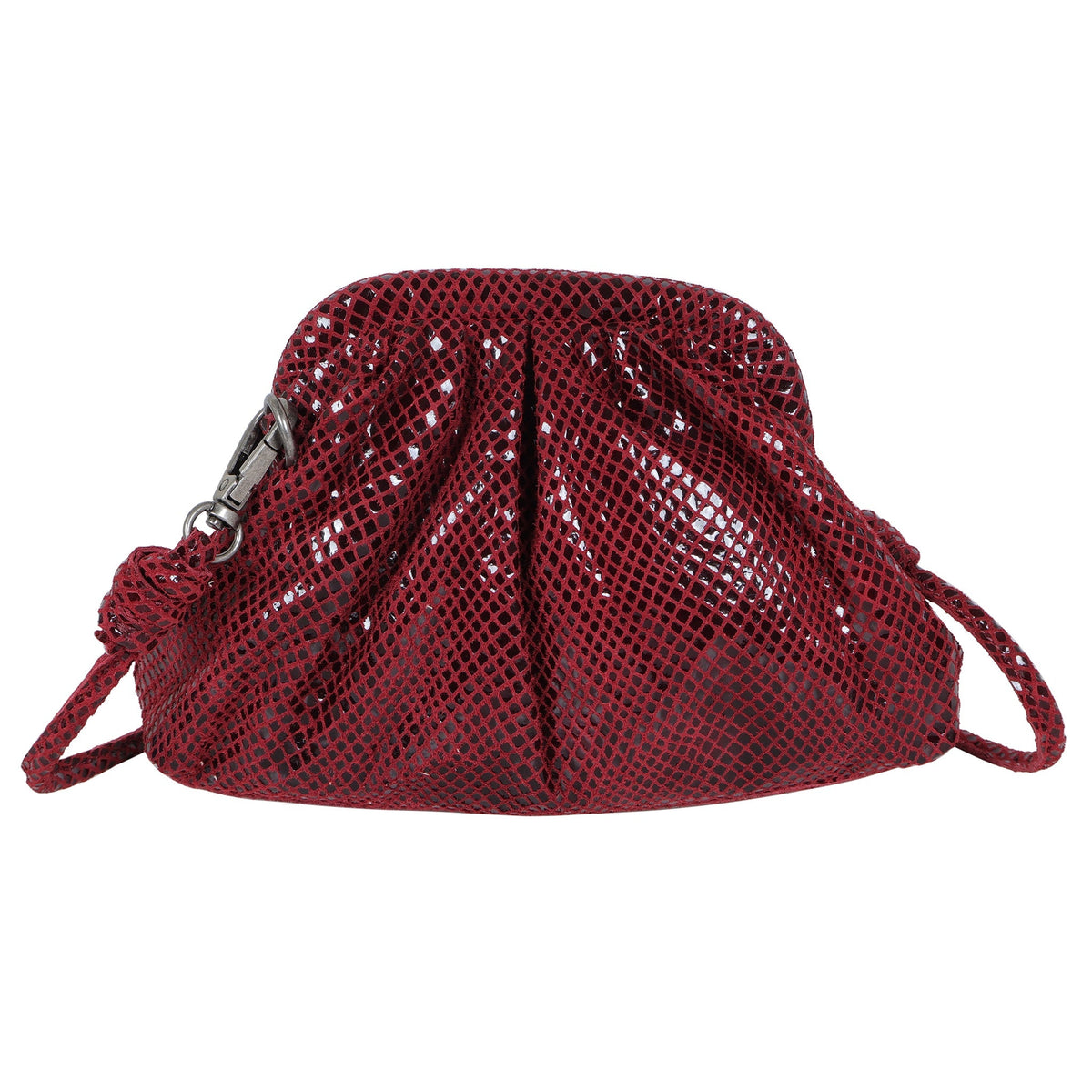 Foil Layla Leather Crossbody Bag - Burgundy