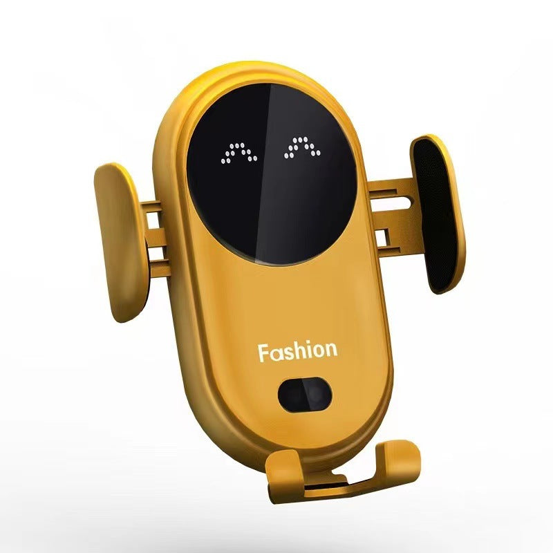 Infrared Induction Wireless Car Charger & Phone Holder - Yellow / USB