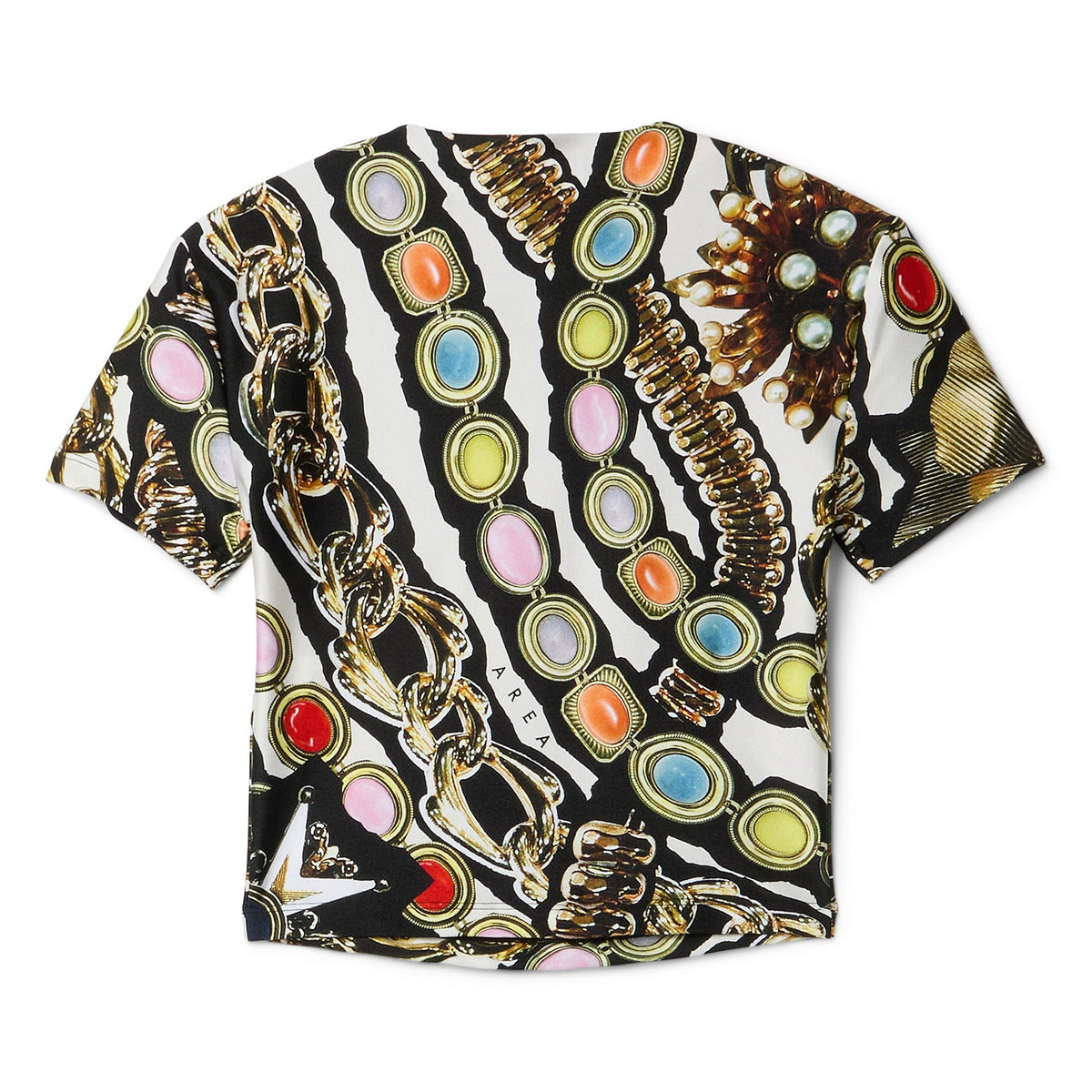 AREA Gemstone Chain Printed Cropped T-Shirt (Multi) - Image 2