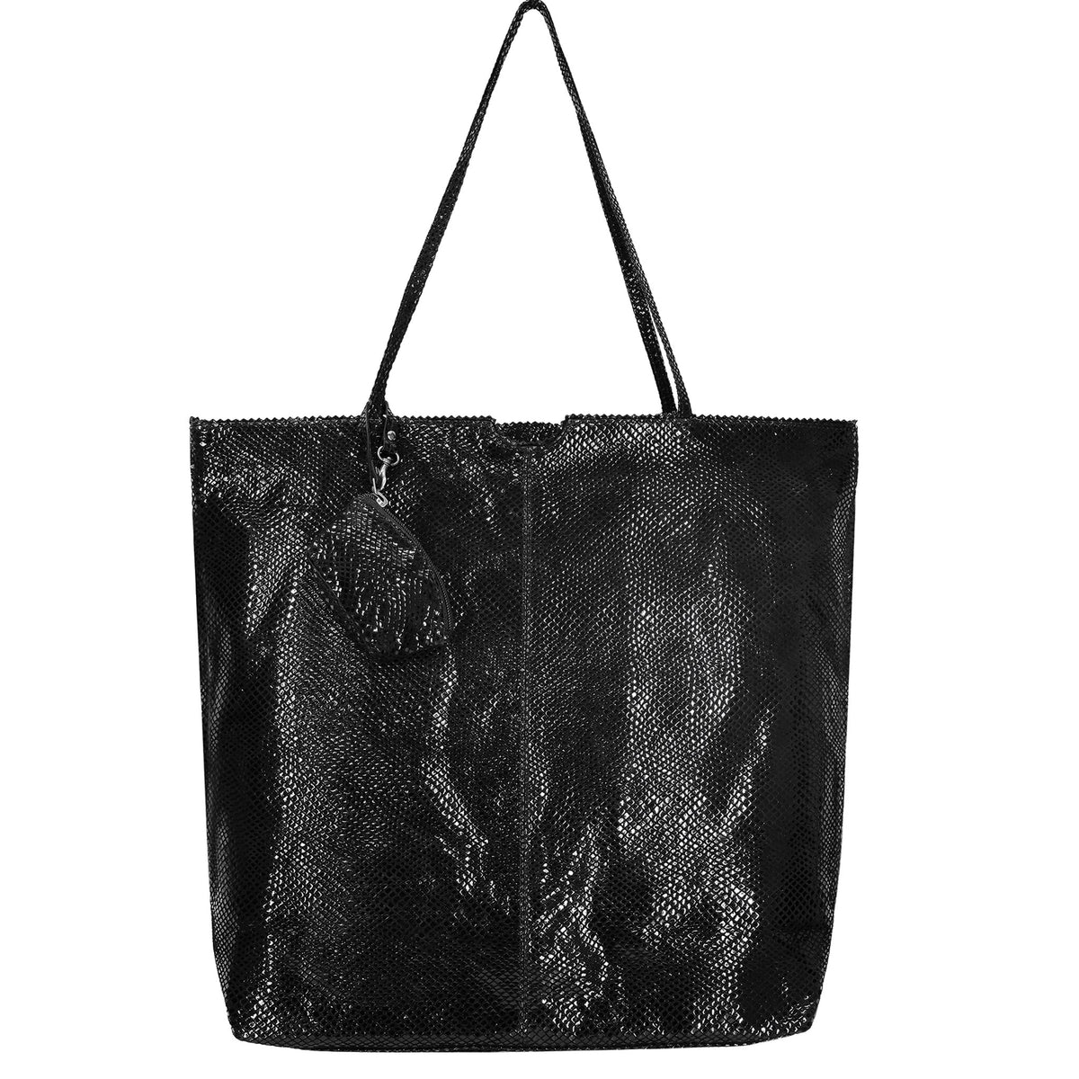 Gemma Leather Tote Bag - Black