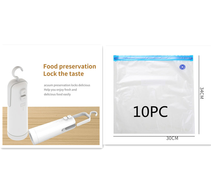 4 In 1 Portable Electric Vacuum Sealer For Vacuum Storage Bags Kitchen Gadgets - White Set2